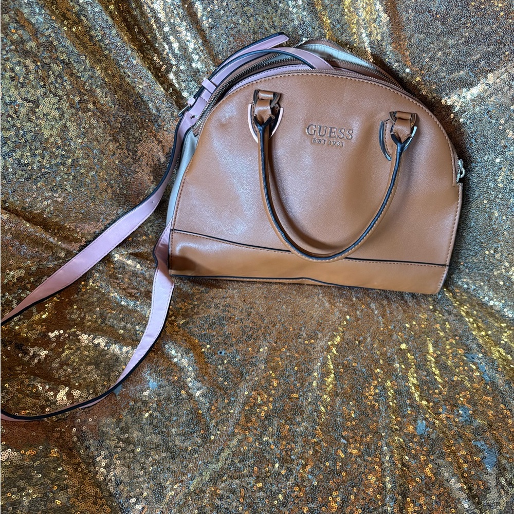 Guess Brown and pink, Shoulder Bag with Sophisticated Design